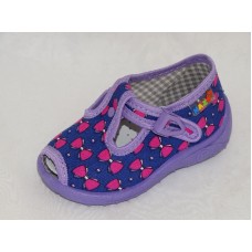 016 AC фиолетовый+малиновый Туфли летние текстильные, кожа 18-27(10)